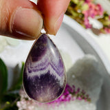 Chevron Amethyst teardrop pendant KPGJ2936 - Nature's Magick