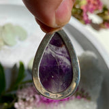 Chevron Amethyst teardrop pendant KPGJ2936 - Nature's Magick