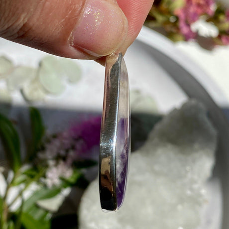 Chevron Amethyst teardrop pendant KPGJ2937 - Nature's Magick