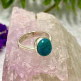 Chrysocolla oval ring s.8.5 KRGJ1980 - Nature's Magick