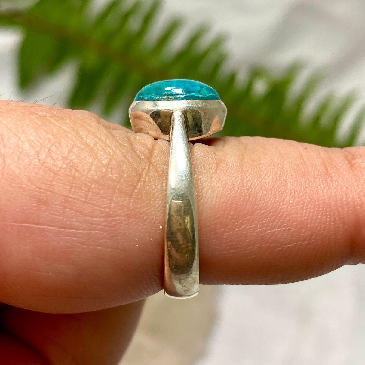 Chrysocolla oval ring s.8.5 KRGJ1980 - Nature's Magick