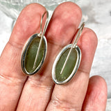 Chrysoprase oval fixed hook earrings KEGJ1267 - Nature's Magick