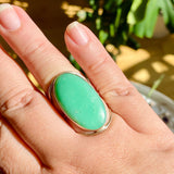 Chrysoprase oval quad band ring s.10 KRGJ1629 - Nature's Magick