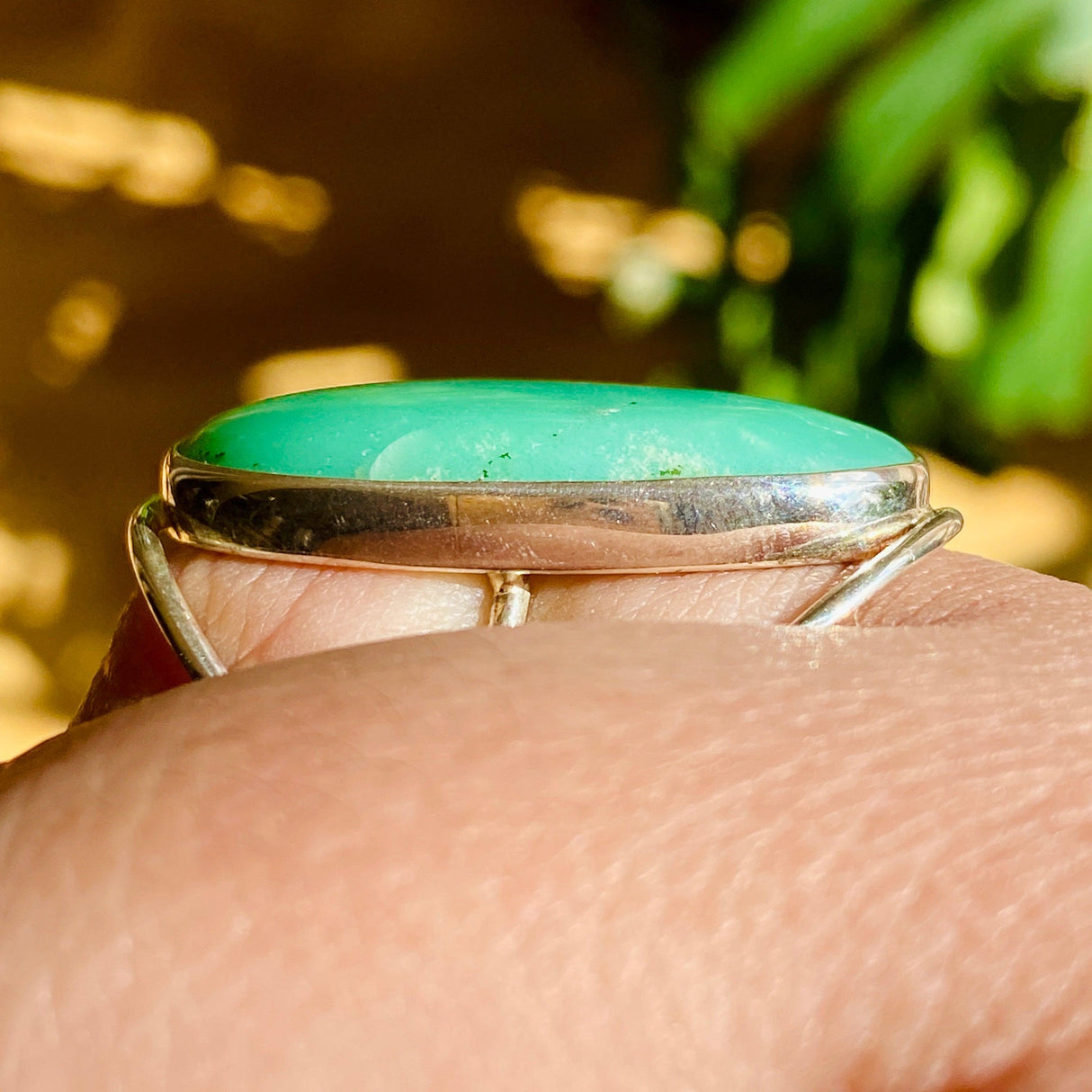 Chrysoprase oval quad band ring s.10 KRGJ1629 - Nature's Magick