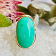 Chrysoprase oval split band ring s.8 KRGJ2134 - Nature's Magick