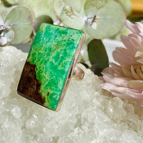 Chrysoprase rectangle ring s.10.5 KRGJ673 - Nature's Magick