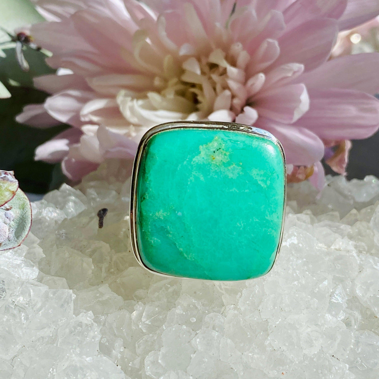 Chrysoprase square ring s.10 KRGJ2140 - Nature's Magick