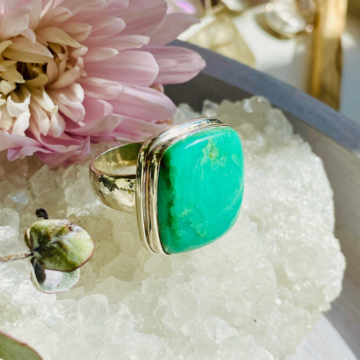 Chrysoprase square ring s.10 KRGJ2140 - Nature's Magick