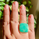 Chrysoprase square ring s.10 KRGJ2140 - Nature's Magick