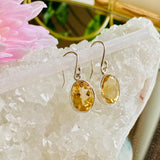 Citrine faceted oval earrings KEGJ788 - Nature's Magick