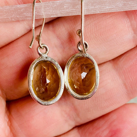 Citrine faceted oval earrings KEGJ788 - Nature's Magick