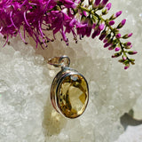 Citrine faceted oval pendant KPGJ2575 - Nature's Magick