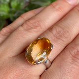 Citrine faceted oval ring s.8 KRGJ1930 - Nature's Magick