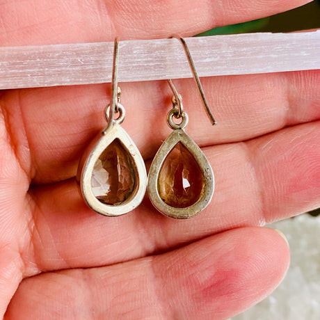 Citrine faceted teardrop earrings KEGJ787 - Nature's Magick