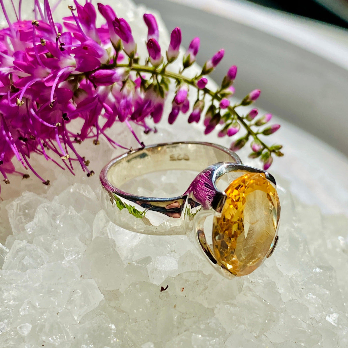 Citrine oval faceted ring s.7 KRGJ2147 - Nature's Magick