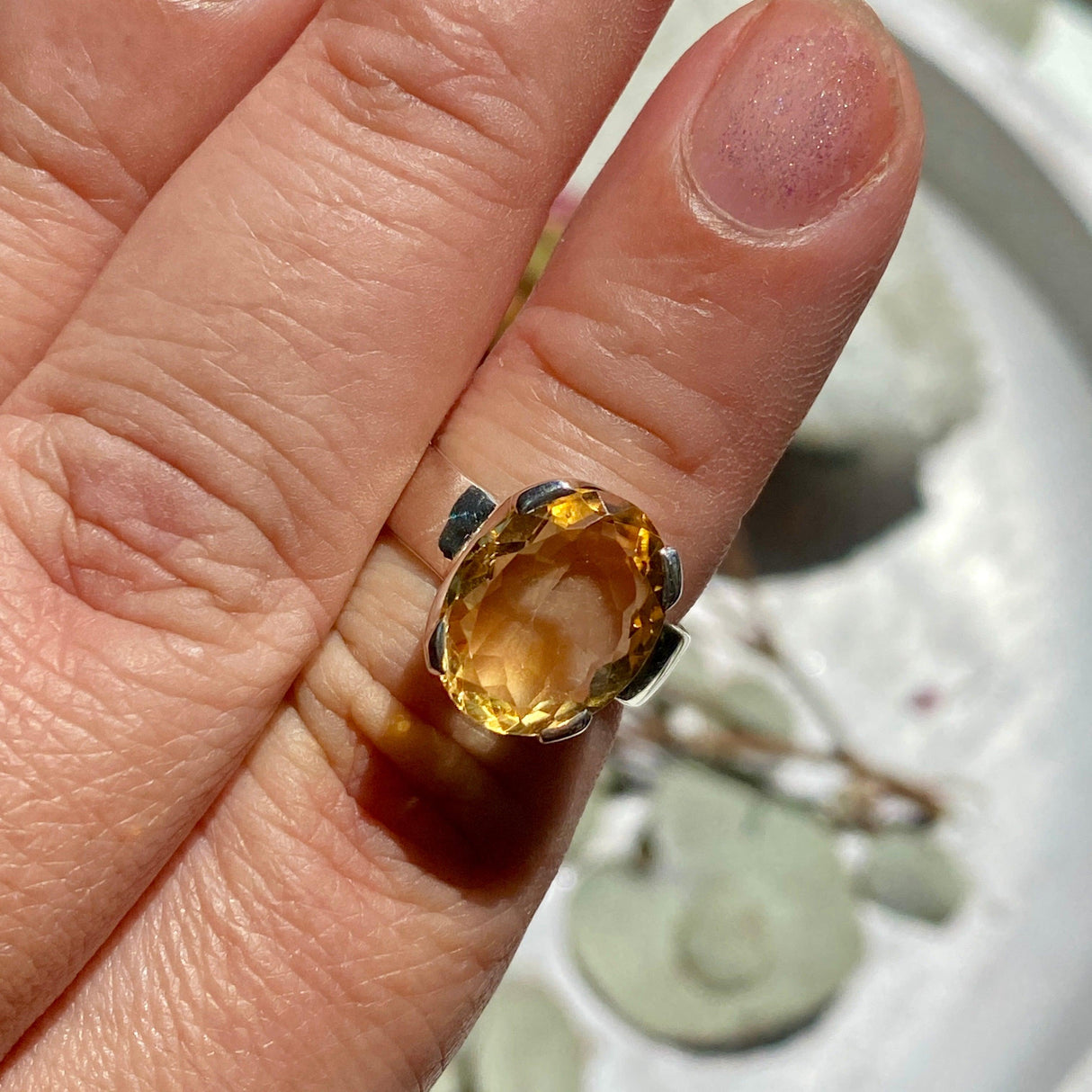 Citrine oval faceted ring s.7 KRGJ2147 - Nature's Magick