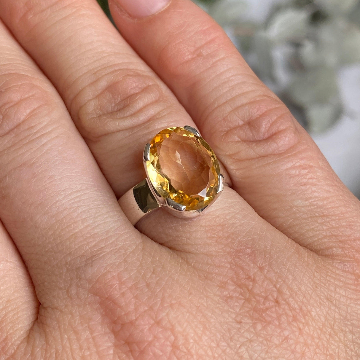 Citrine oval faceted ring s.7 KRGJ2147 - Nature's Magick