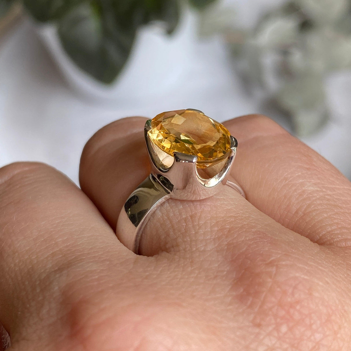 Citrine oval faceted ring s.7 KRGJ2147 - Nature's Magick