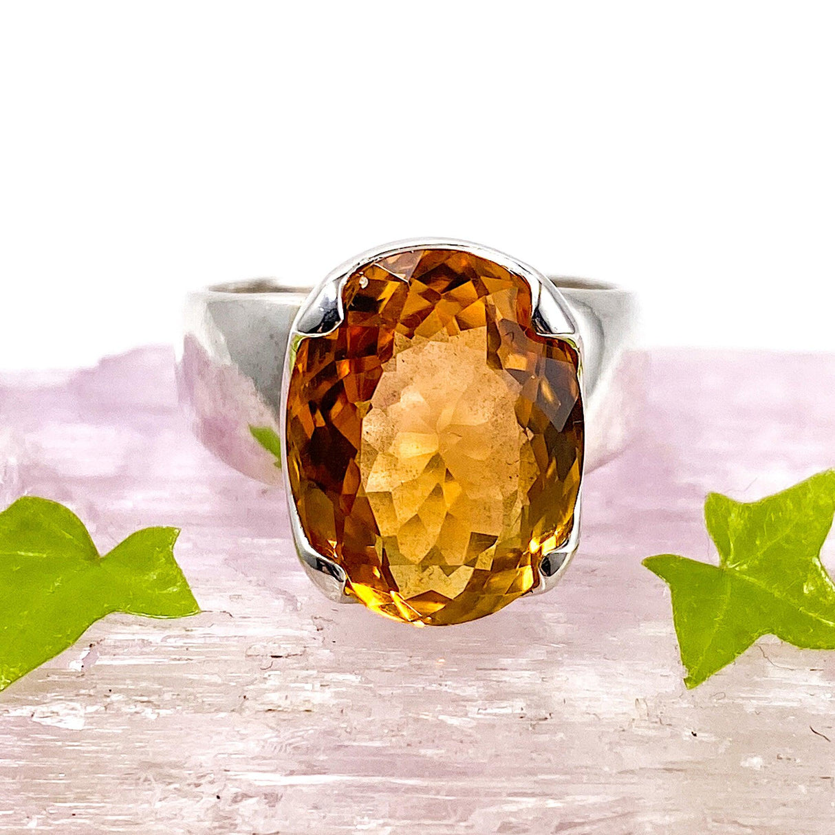 Citrine oval faceted ring s.8.5 KRGJ1526 - Nature's Magick