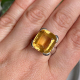 Citrine rectangular faceted ring s.8 KRGJ2150 - Nature's Magick