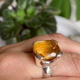 Citrine rectangular faceted ring s.8 KRGJ2150 - Nature's Magick