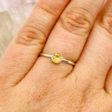 Citrine Round Faceted Fine Band Ring R3754-CT - Nature's Magick