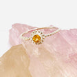 Citrine Round Faceted Fine Band Ring with Detailed Silver SettingR3692-CT - Nature's Magick