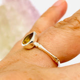 Citrine Teardrop Faceted Fine Band Ring R3691-CT - Nature's Magick