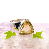 Citrine triangular faceted ring s.9 KRGJ1176 - Nature's Magick