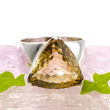 Citrine triangular faceted ring s.9 KRGJ1176 - Nature's Magick