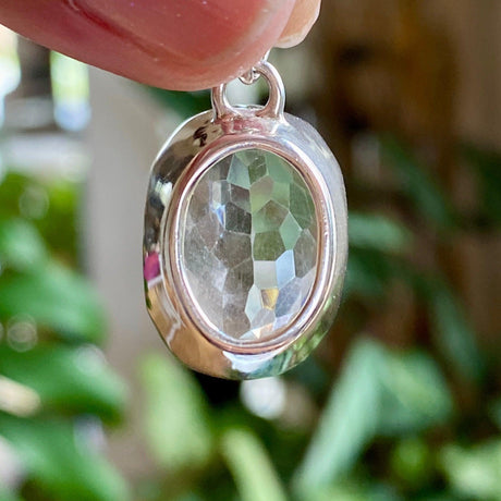 Clear Quartz oval faceted pendant KPGJ2688 - Nature's Magick