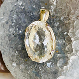 Clear Quartz oval faceted pendant KPGJ2689 - Nature's Magick