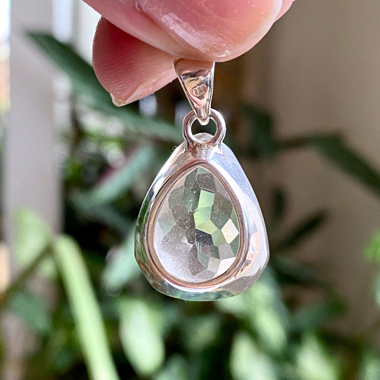 Clear Quartz teardrop faceted pendant KPGJ2691 - Nature's Magick