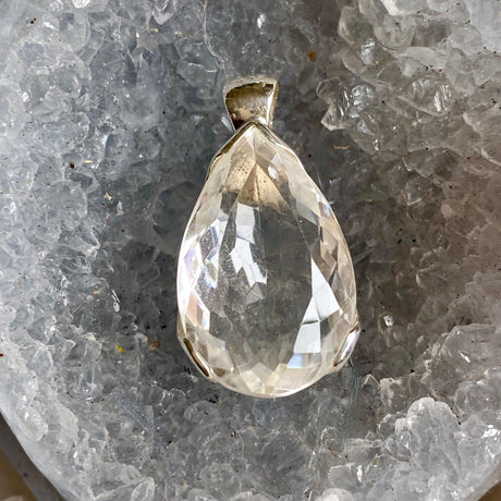 Clear Quartz teardrop faceted pendant KPGJ2692 - Nature's Magick