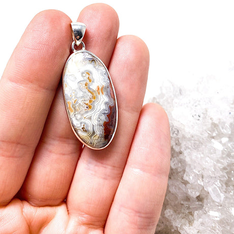 Crazy Lace Agate Oval Cabochon Pendant KPGJ1769 - Nature's Magick