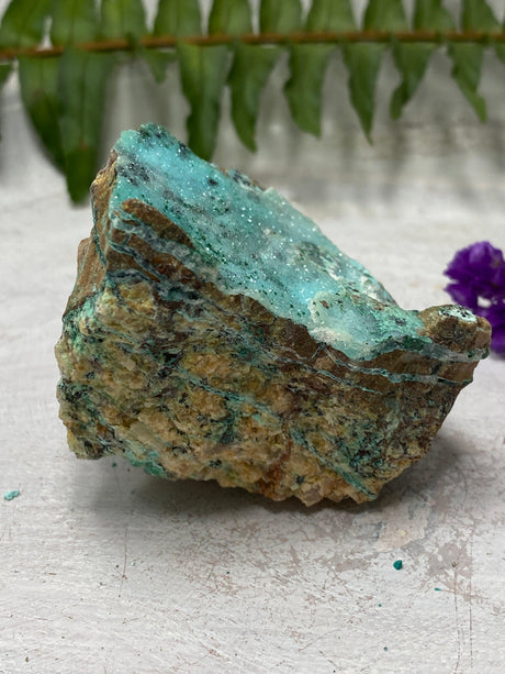 Drusi Coated Chrysocolla, Malachite & Dolomite CR3268 - Nature's Magick