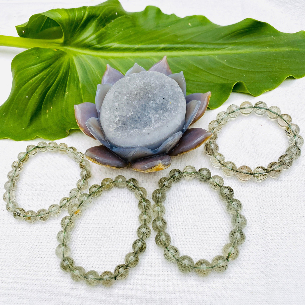 Epidote in Quartz Bracelet - Nature's Magick