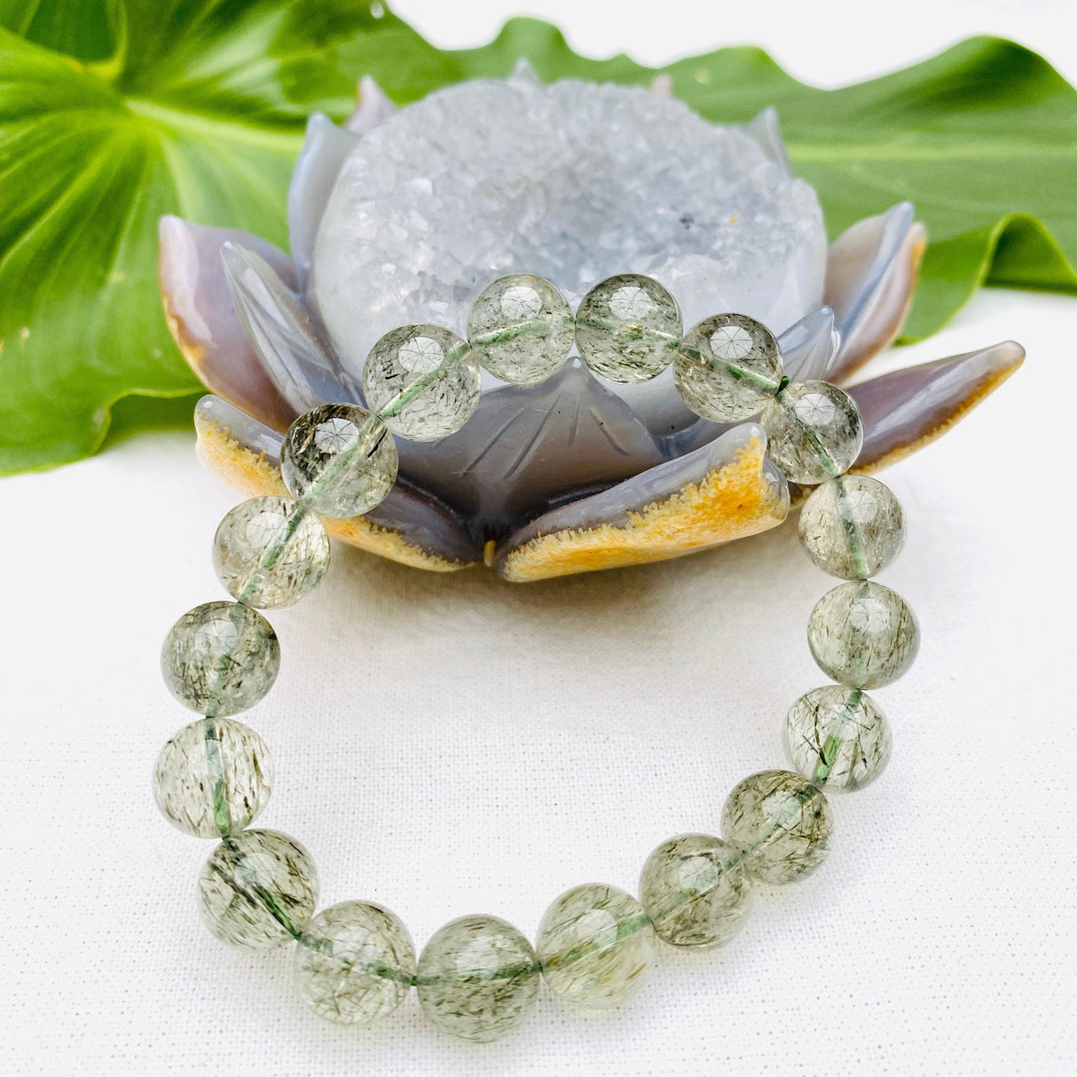 Epidote in Quartz Bracelet - Nature's Magick