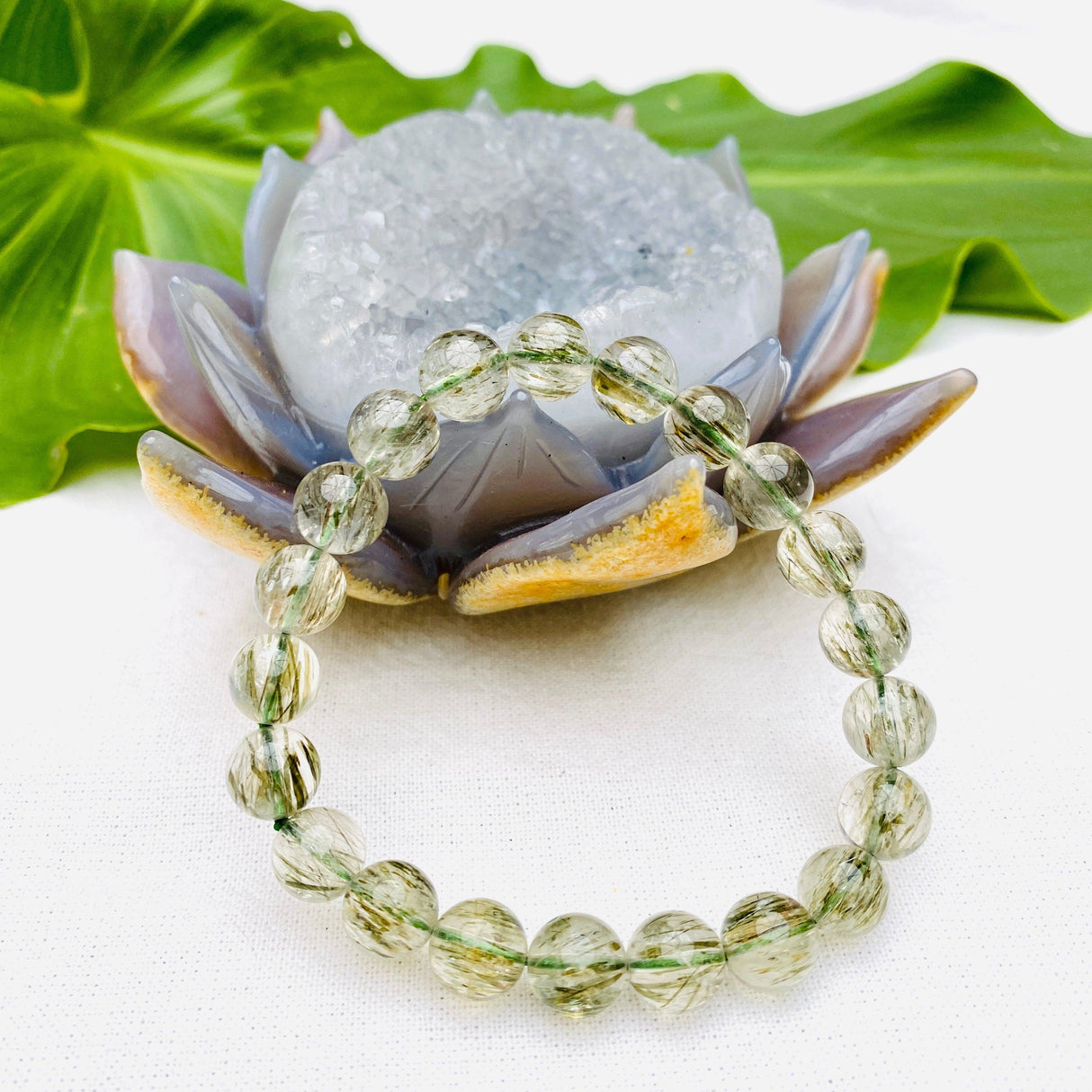 Epidote in Quartz Bracelet - Nature's Magick