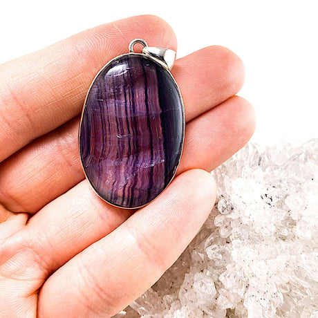 Fluorite purple oval cabochon pendant KPGJ1815 - Nature's Magick