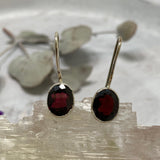 Garnet faceted oval earrings KEGJ881 - Nature's Magick