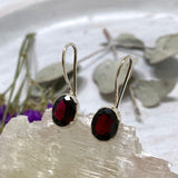 Garnet faceted oval earrings KEGJ881 - Nature's Magick