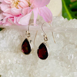 Garnet faceted teardrop earrings KEGJ814 - Nature's Magick