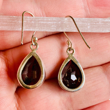 Garnet faceted teardrop earrings KEGJ814 - Nature's Magick