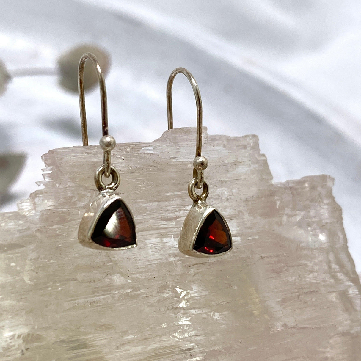 Garnet Petite Triangular Faceted Earrings R2363-GTT - Nature's Magick