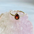 Garnet Teardrop Faceted Fine Band Ring R3691-GA - Nature's Magick