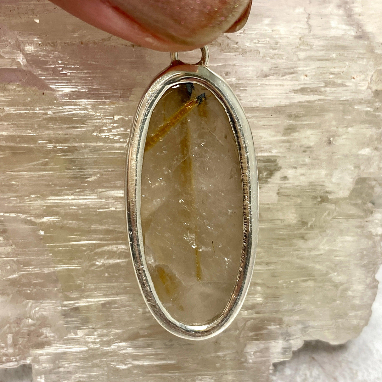 Golden Rutilated Quartz oval pendant KPGJ3242 - Nature's Magick