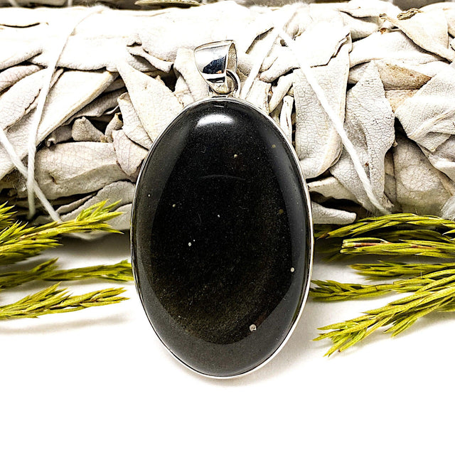 Goldsheen obsidian oval pendant KPGJ2250 - Nature's Magick