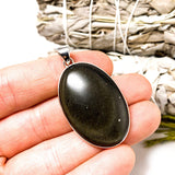 Goldsheen obsidian oval pendant KPGJ2250 - Nature's Magick