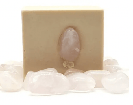 Handmade Crystal Soap Bar "Nakeupenda" Rose Quartz - Nature's Magick
